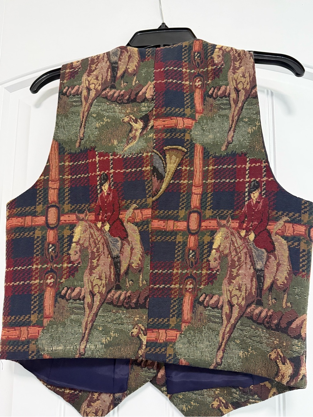 Vintage Carolyn Rothwell Equestrian Tapestry Vest - Picture 2 of 7